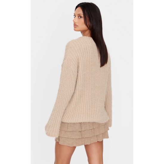 Taupe Eyelash Knit Super Oversized Sweater Taupe Eyelash Knit Super Oversized Sweater