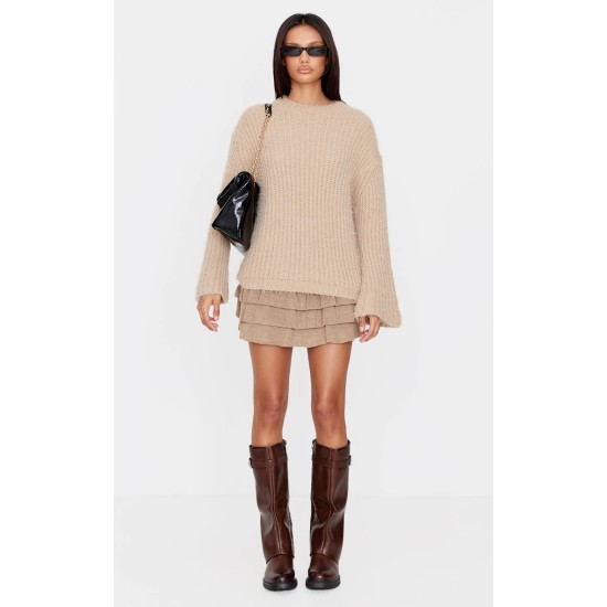 Taupe Eyelash Knit Super Oversized Sweater Taupe Eyelash Knit Super Oversized Sweater