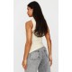Stone High Neck Ruched Asymmetrical Long Top Stone High Neck Ruched Asymmetrical Long Top