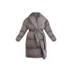 Maternity Grey Oversized Collar Belted Longline Puffer Maternity Grey Oversized Collar Belted Longline Puffer