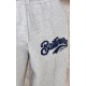 Tall Grey Marl Baltimore Borg Applique Detail Wide Leg Sweatpants Tall Grey Marl Baltimore Borg Applique Detail Wide Leg Sweatpants