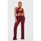 Shape Burgundy Fold Over Ribbed Pant With Side Panel Detail Shape Burgundy Fold Over Ribbed Pant With Side Panel Detail