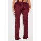 Shape Burgundy Fold Over Ribbed Pant With Side Panel Detail Shape Burgundy Fold Over Ribbed Pant With Side Panel Detail