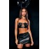 Petite Black Faux Leather Lace Up Top