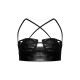 Petite Black Faux Leather Lace Up Top Petite Black Faux Leather Lace Up Top