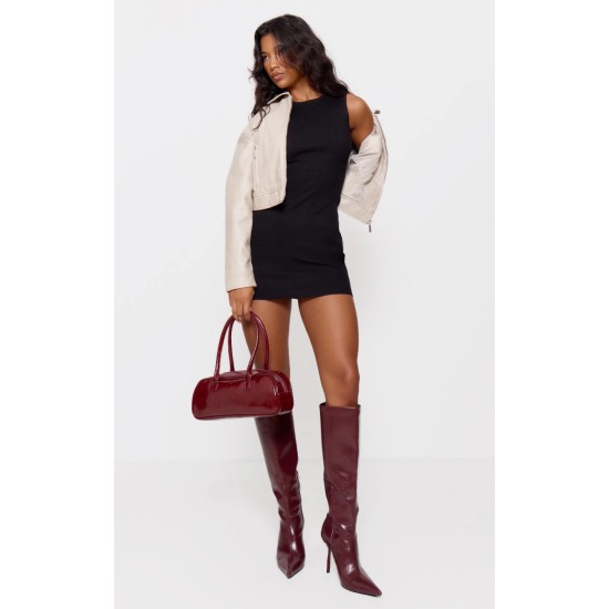 Black Basic Knitted Bodycon Dress Black Basic Knitted Bodycon Dress