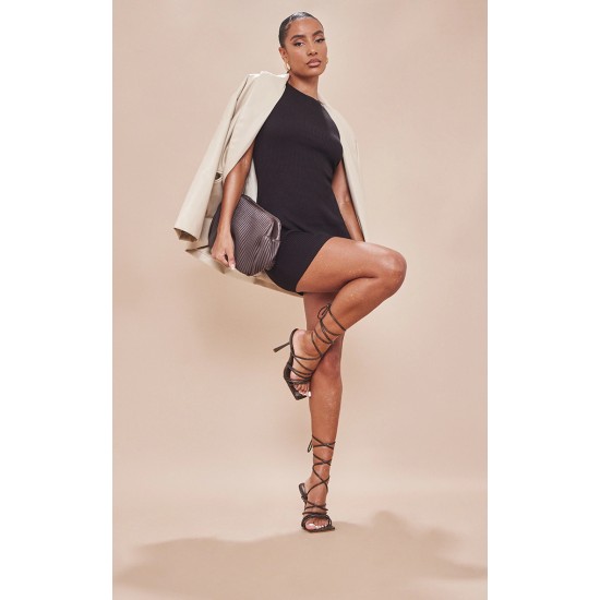 Black Basic Knitted Bodycon Dress Black Basic Knitted Bodycon Dress