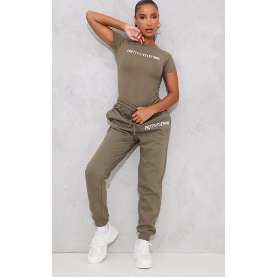 PRETTYLITTLETHING Sage Khaki Prettylittlething High Waist Cuffed Sweatpant PRETTYLITTLETHING Sage Khaki Prettylittlething High Waist Cuffed Sweatpant