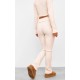Cream Rib Fold Over Waist Flared Pants Cream Rib Fold Over Waist Flared Pants