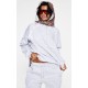Ash Grey Oversized Contrast Piping Quarter Zip Sweatshirt Ash Grey Oversized Contrast Piping Quarter Zip Sweatshirt