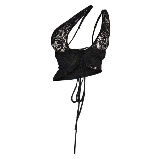 Shape Black Lace Up Bralet Top Shape Black Lace Up Bralet Top