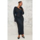 Plus Black Heavy Brushed Asymmetric Ruched Maxi Dress Plus Black Heavy Brushed Asymmetric Ruched Maxi Dress