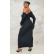 Plus Black Heavy Brushed Asymmetric Ruched Maxi Dress Plus Black Heavy Brushed Asymmetric Ruched Maxi Dress