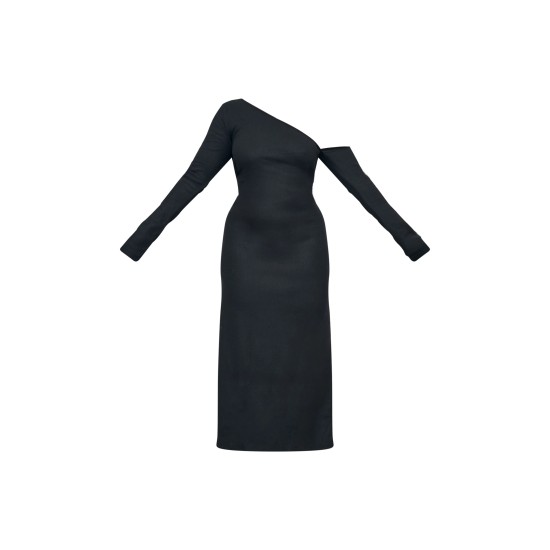 Plus Black Heavy Brushed Asymmetric Ruched Maxi Dress Plus Black Heavy Brushed Asymmetric Ruched Maxi Dress