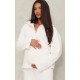 Maternity Cream Quarter Zip Long Sleeve Sweatshirt Maternity Cream Quarter Zip Long Sleeve Sweatshirt
