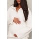 Maternity Cream Quarter Zip Long Sleeve Sweatshirt Maternity Cream Quarter Zip Long Sleeve Sweatshirt