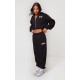 PRETTYLITTLETHING Black Elasticated Hem Zip Up Hoodie PRETTYLITTLETHING Black Elasticated Hem Zip Up Hoodie