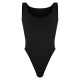 Black Basic Slinky Scoop Neck Bodysuit Black Basic Slinky Scoop Neck Bodysuit
