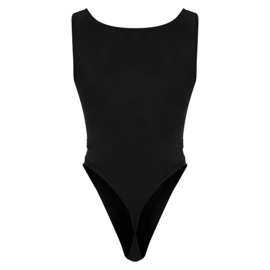 Black Basic Slinky Scoop Neck Bodysuit Black Basic Slinky Scoop Neck Bodysuit
