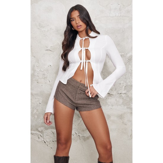 White Fitted Buckle Detail Shirt White Fitted Buckle Detail Shirt
