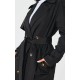 Petite Black Oversized Trench Coat Petite Black Oversized Trench Coat