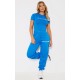 PRETTYLITTLETHING Blue Logo High Waisted Cuffed Sweatpants PRETTYLITTLETHING Blue Logo High Waisted Cuffed Sweatpants