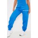 PRETTYLITTLETHING Blue Logo High Waisted Cuffed Sweatpants PRETTYLITTLETHING Blue Logo High Waisted Cuffed Sweatpants