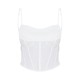 White Woven Cowl Neck Detail Strappy Dip Hem Corset White Woven Cowl Neck Detail Strappy Dip Hem Corset
