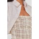 Butter Cream Contrast Pattern Shirt Detail Puffball Dress Butter Cream Contrast Pattern Shirt Detail Puffball Dress
