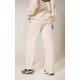 PRETTYLITTLETHING Cream Contrast Logo Badge Wide Leg Sweatpants PRETTYLITTLETHING Cream Contrast Logo Badge Wide Leg Sweatpants
