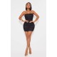 Shape Black Mesh Corset Detail Ruched Bodycon Dress Shape Black Mesh Corset Detail Ruched Bodycon Dress