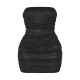 Shape Black Mesh Corset Detail Ruched Bodycon Dress Shape Black Mesh Corset Detail Ruched Bodycon Dress