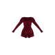 Burgundy Sequin Cup Detail Long Sleeve Skater Romper Burgundy Sequin Cup Detail Long Sleeve Skater Romper