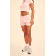 PRETTYLITTLETHING Baby Pink Contrast Binding Runner Shorts PRETTYLITTLETHING Baby Pink Contrast Binding Runner Shorts