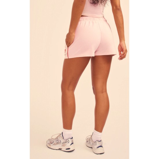 PRETTYLITTLETHING Baby Pink Contrast Binding Runner Shorts PRETTYLITTLETHING Baby Pink Contrast Binding Runner Shorts