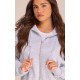 Grey Marl Oversized Hooded Zip Up Sweat Hoodie Grey Marl Oversized Hooded Zip Up Sweat Hoodie
