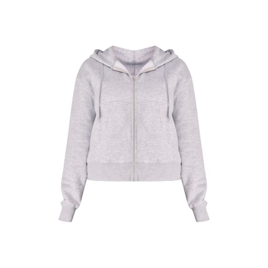 Grey Marl Oversized Hooded Zip Up Sweat Hoodie Grey Marl Oversized Hooded Zip Up Sweat Hoodie