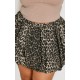 Plus Leopard Print Puffball Denim Mini Skirt Plus Leopard Print Puffball Denim Mini Skirt