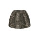 Plus Leopard Print Puffball Denim Mini Skirt Plus Leopard Print Puffball Denim Mini Skirt