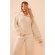 Stone Chunky Knitted Zip Up Oversized Sweater Stone Chunky Knitted Zip Up Oversized Sweater