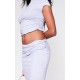 Grey Marl Foldover Cotton Maxi Skirt Grey Marl Foldover Cotton Maxi Skirt
