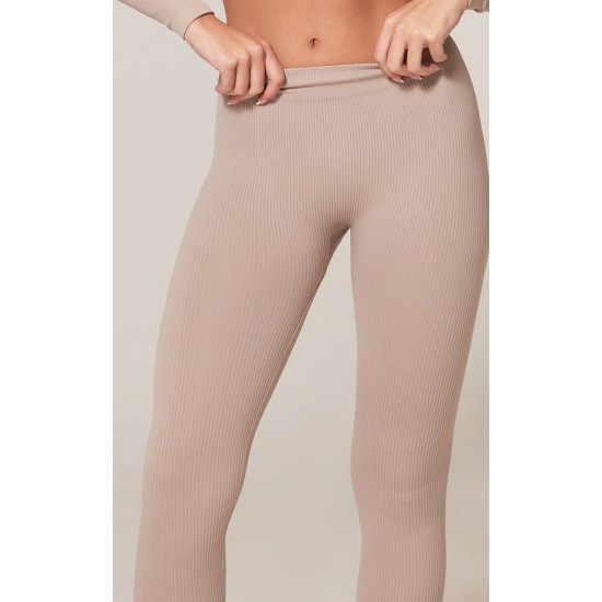 Stone Structured Snatched Rib Leggings Stone Structured Snatched Rib Leggings