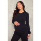 Maternity Black Long Sleeve Basic Fitted Top Maternity Black Long Sleeve Basic Fitted Top