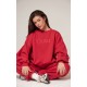 PRETTYLITTLETHING Red Boxy Embroidered Sweatshirt PRETTYLITTLETHING Red Boxy Embroidered Sweatshirt
