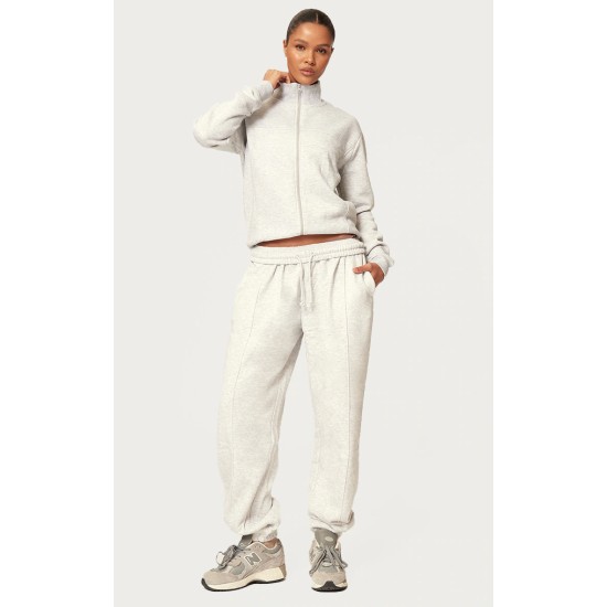 Ash Grey Pintuck Detail Oversized Sweatpants Ash Grey Pintuck Detail Oversized Sweatpants
