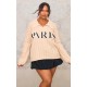 Plus Stone Cable Knit Embroidered Oversized Sweater Plus Stone Cable Knit Embroidered Oversized Sweater