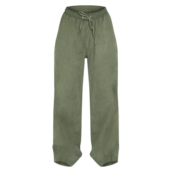 Petite Green Peach Skin Wide Leg Cargo Pants Petite Green Peach Skin Wide Leg Cargo Pants