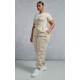 PRETTYLITTLETHING Plus Oatmeal High Waisted Cuffed Sweatpants PRETTYLITTLETHING Plus Oatmeal High Waisted Cuffed Sweatpants