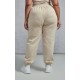 PRETTYLITTLETHING Plus Oatmeal High Waisted Cuffed Sweatpants PRETTYLITTLETHING Plus Oatmeal High Waisted Cuffed Sweatpants