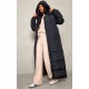 Tall Black Maxi Longline Hooded Puffer Coat Tall Black Maxi Longline Hooded Puffer Coat